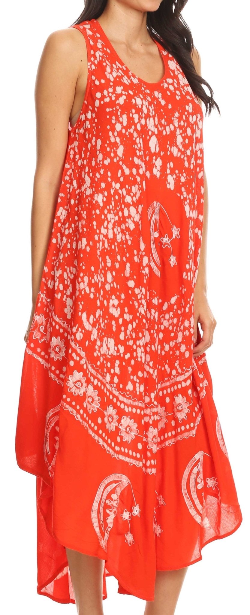 Sakkas Moon and Stars Batik Caftan Tank Dress / Cover Up dresses La Vie Bien Sakkas Moon and Stars Batik Caftan Tank Dress / Cover Up