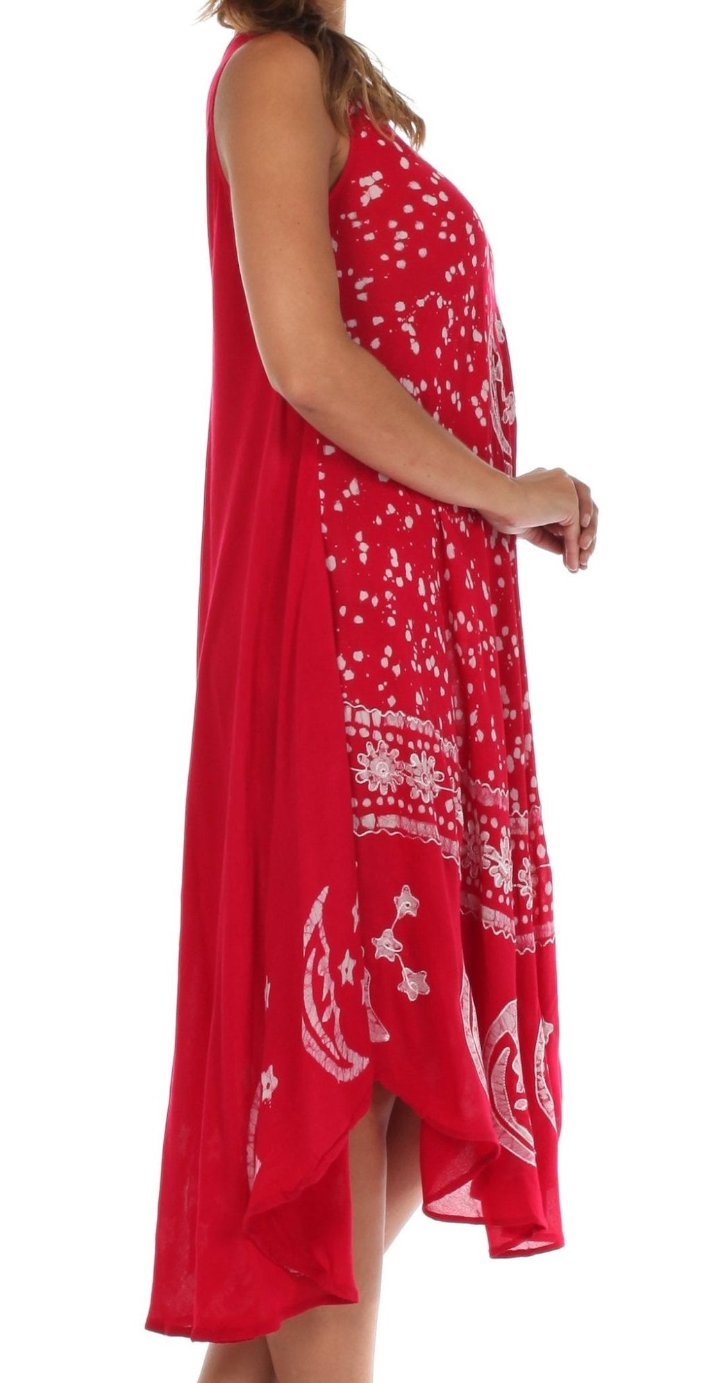 Sakkas Moon and Stars Batik Caftan Tank Dress / Cover Up dresses La Vie Bien Sakkas Moon and Stars Batik Caftan Tank Dress / Cover Up