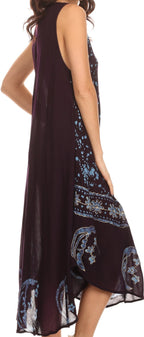 Sakkas Moon and Stars Batik Caftan Tank Dress / Cover Up dresses La Vie Bien Sakkas Moon and Stars Batik Caftan Tank Dress / Cover Up