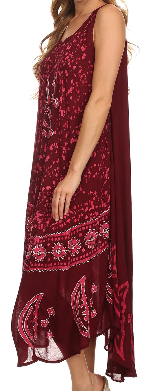 Sakkas Moon and Stars Batik Caftan Tank Dress / Cover Up dresses La Vie Bien Sakkas Moon and Stars Batik Caftan Tank Dress / Cover Up
