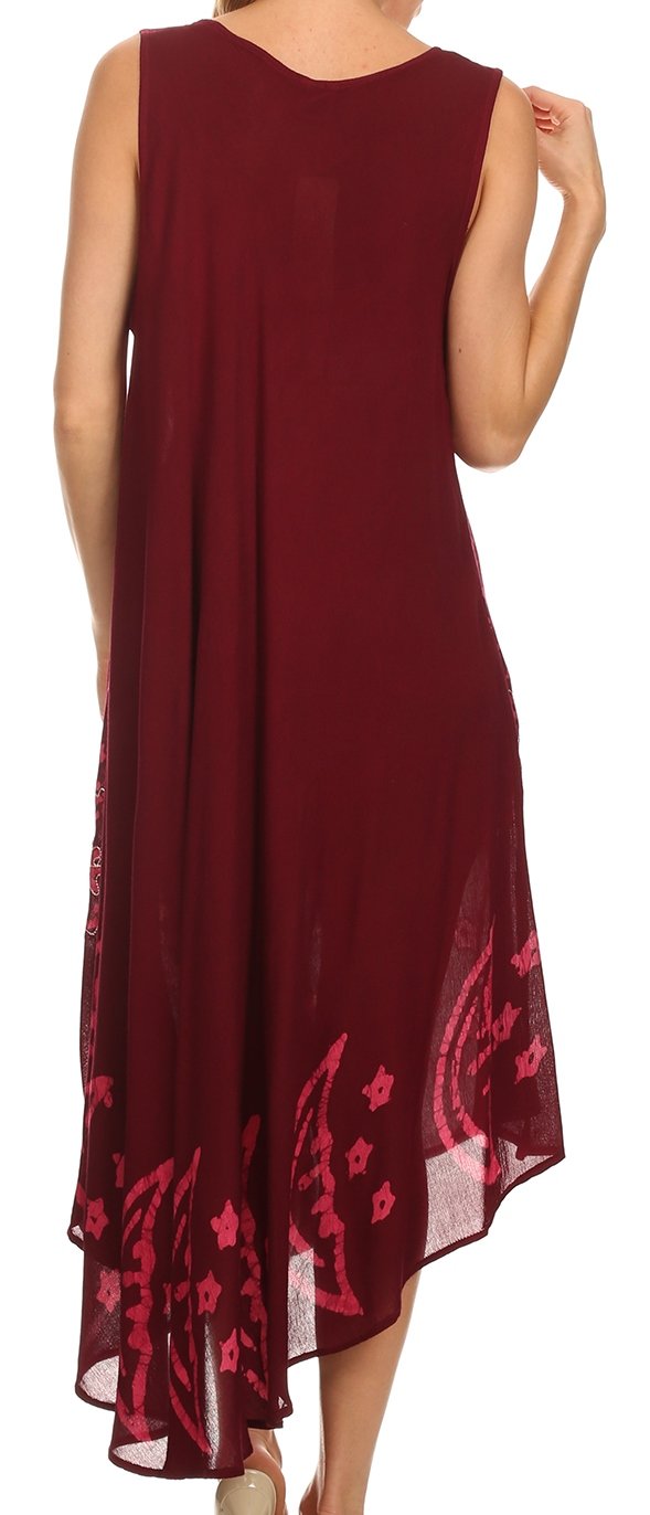 Sakkas Moon and Stars Batik Caftan Tank Dress / Cover Up dresses La Vie Bien Sakkas Moon and Stars Batik Caftan Tank Dress / Cover Up