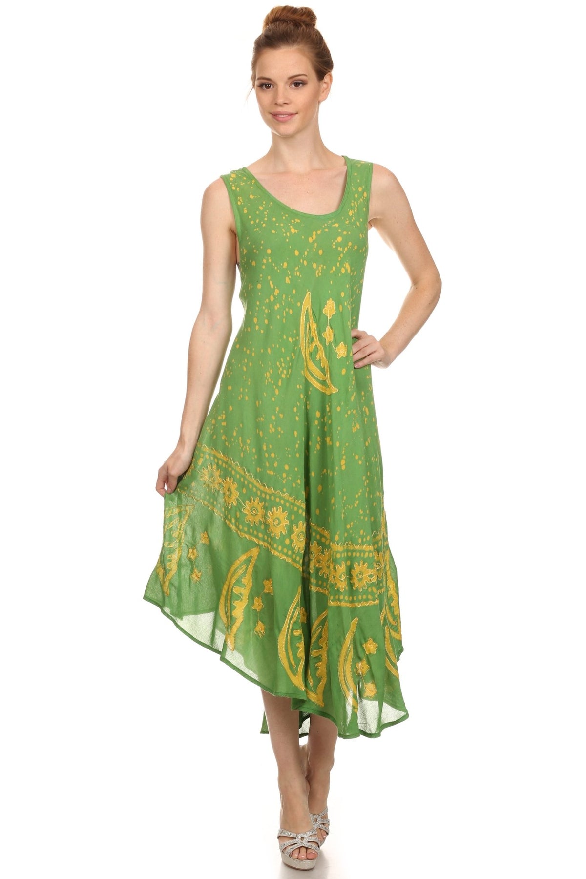 Sakkas Moon and Stars Batik Caftan Tank Dress / Cover Up dresses La Vie Bien Sakkas Moon and Stars Batik Caftan Tank Dress / Cover Up