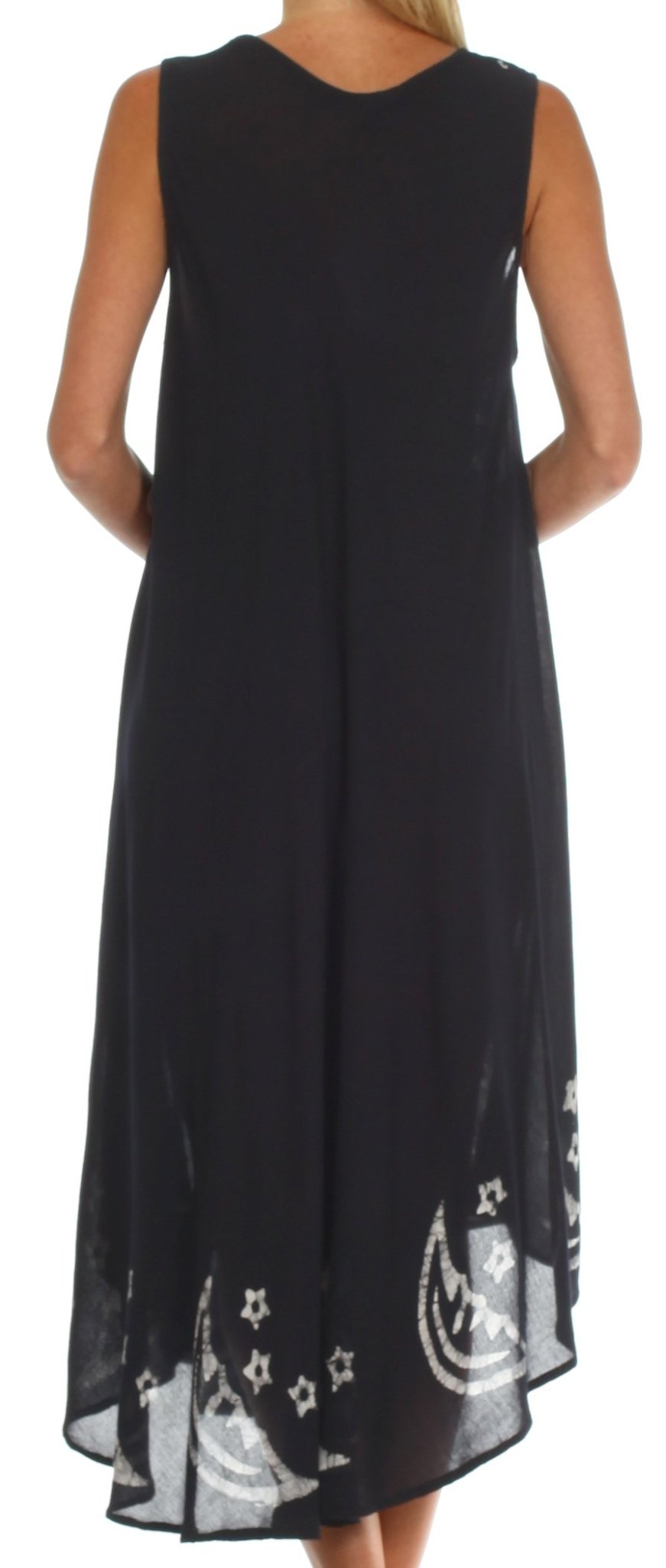 Sakkas Moon and Stars Batik Caftan Tank Dress / Cover Up dresses La Vie Bien Sakkas Moon and Stars Batik Caftan Tank Dress / Cover Up