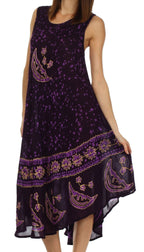 Sakkas Moon and Stars Batik Caftan Tank Dress / Cover Up dresses La Vie Bien Sakkas Moon and Stars Batik Caftan Tank Dress / Cover Up