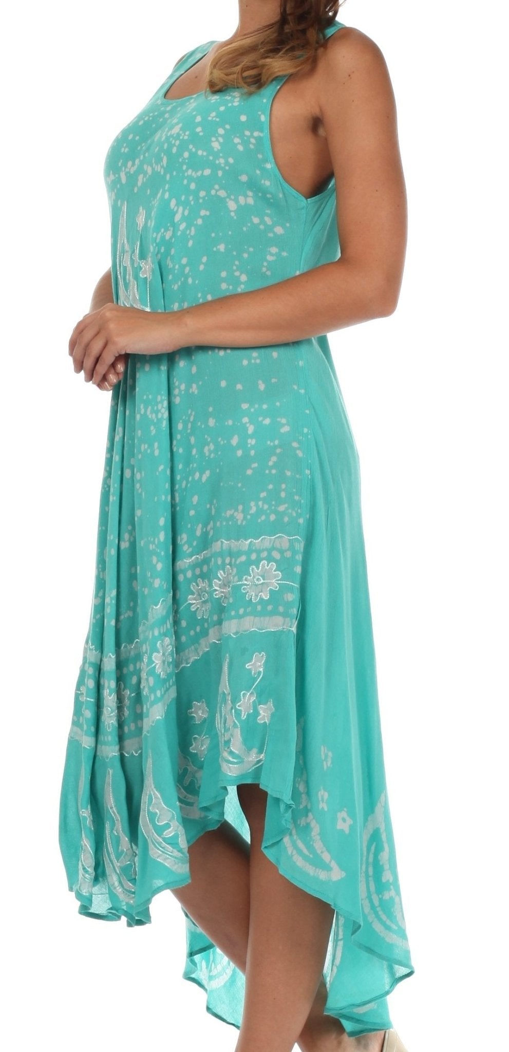 Sakkas Moon and Stars Batik Caftan Tank Dress / Cover Up dresses La Vie Bien Sakkas Moon and Stars Batik Caftan Tank Dress / Cover Up