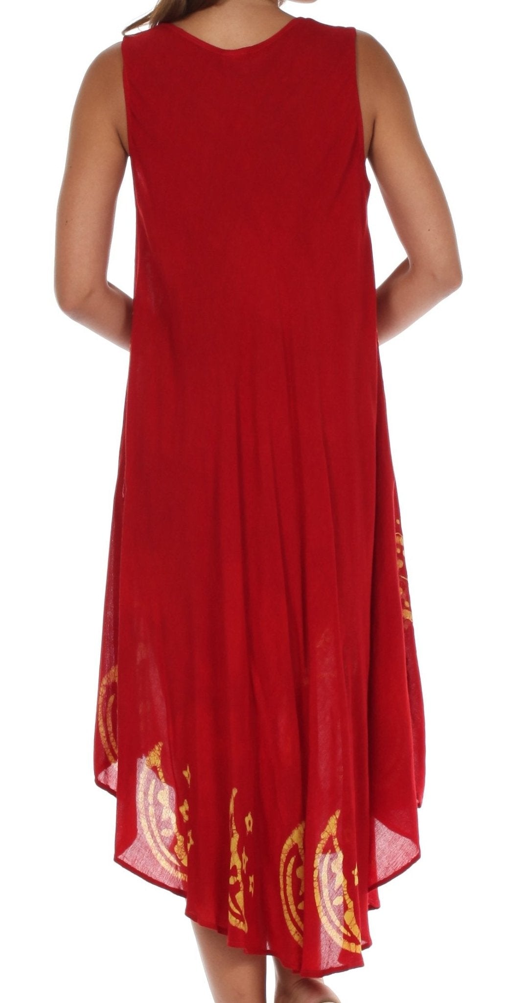 Sakkas Moon and Stars Batik Caftan Tank Dress / Cover Up dresses La Vie Bien Sakkas Moon and Stars Batik Caftan Tank Dress / Cover Up