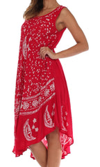 Sakkas Moon and Stars Batik Caftan Tank Dress / Cover Up dresses La Vie Bien Sakkas Moon and Stars Batik Caftan Tank Dress / Cover Up