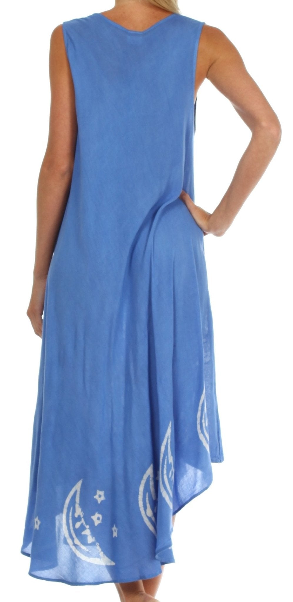 Sakkas Moon and Stars Batik Caftan Tank Dress / Cover Up dresses La Vie Bien Sakkas Moon and Stars Batik Caftan Tank Dress / Cover Up
