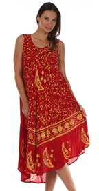 Sakkas Moon and Stars Batik Caftan Tank Dress / Cover Up dresses La Vie Bien Sakkas Moon and Stars Batik Caftan Tank Dress / Cover Up