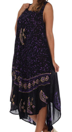 Sakkas Moon and Stars Batik Caftan Tank Dress / Cover Up dresses La Vie Bien Sakkas Moon and Stars Batik Caftan Tank Dress / Cover Up