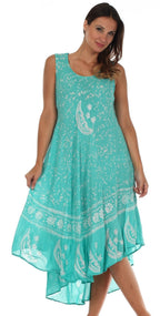 Sakkas Moon and Stars Batik Caftan Tank Dress / Cover Up dresses La Vie Bien Sakkas Moon and Stars Batik Caftan Tank Dress / Cover Up