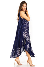 Sakkas Moon and Stars Batik Caftan Tank Dress / Cover Up dresses La Vie Bien Sakkas Moon and Stars Batik Caftan Tank Dress / Cover Up