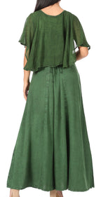 Sakkas Niam Women's Maxi Capelet Long Dress Celtic Medieval Renaissance Adjustable - Buy One Get One dresses La Vie Bien Sakkas Niam Women's Maxi Capelet Long Dress Celtic Medieval Renaissance Adjustable - Buy One Get One