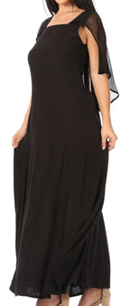 Sakkas Niam Women's Maxi Capelet Long Dress Celtic Medieval Renaissance Adjustable - Buy One Get One dresses La Vie Bien Sakkas Niam Women's Maxi Capelet Long Dress Celtic Medieval Renaissance Adjustable - Buy One Get One