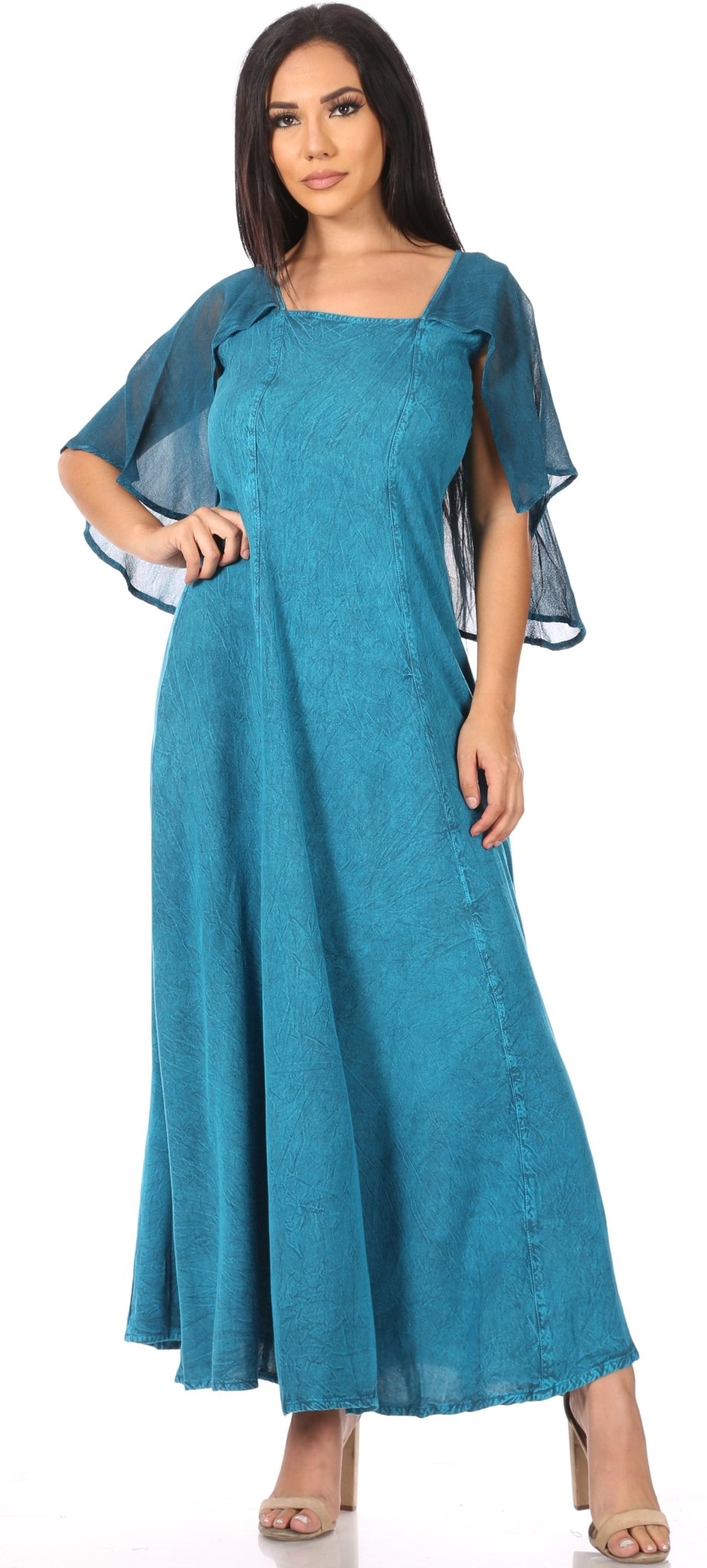 Sakkas Niam Women's Maxi Capelet Long Dress Celtic Medieval Renaissance Adjustable - Buy One Get One dresses La Vie Bien Sakkas Niam Women's Maxi Capelet Long Dress Celtic Medieval Renaissance Adjustable - Buy One Get One