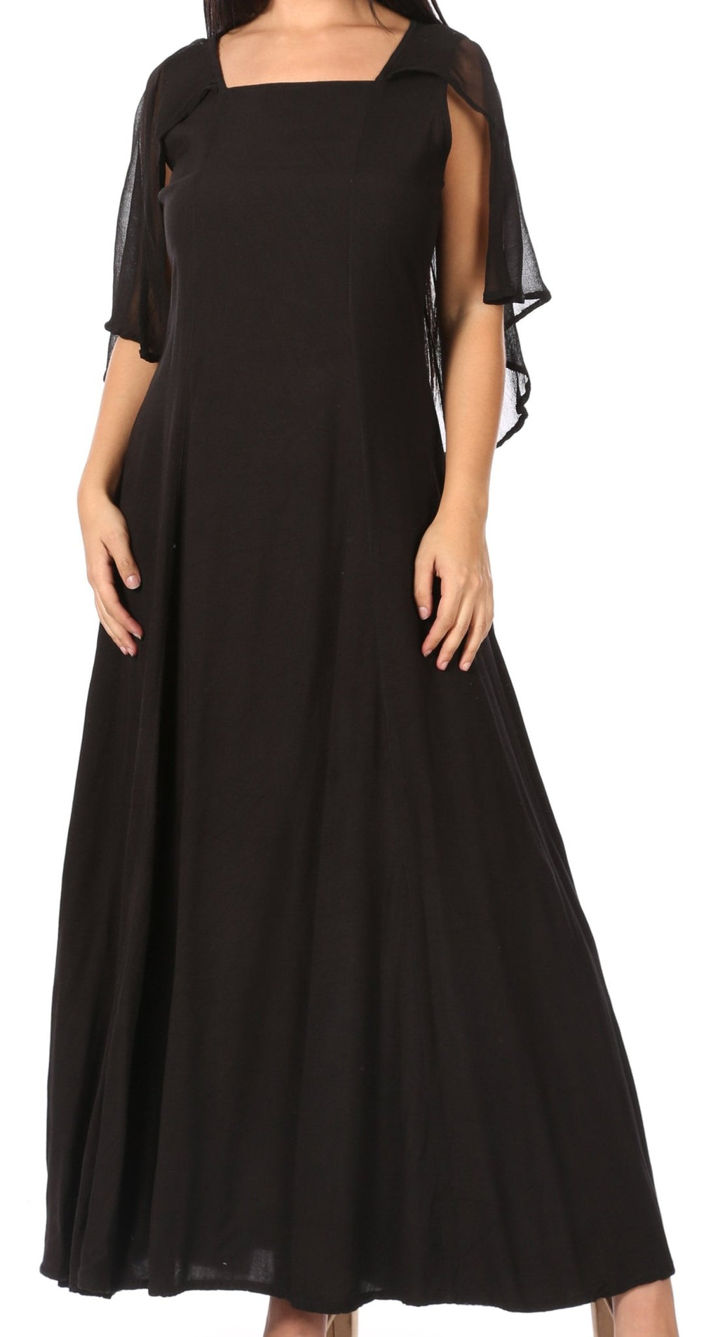 Sakkas Niam Women's Maxi Capelet Long Dress Celtic Medieval Renaissance Adjustable - Buy One Get One dresses La Vie Bien Sakkas Niam Women's Maxi Capelet Long Dress Celtic Medieval Renaissance Adjustable - Buy One Get One