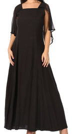 Sakkas Niam Women's Maxi Capelet Long Dress Celtic Medieval Renaissance Adjustable - Buy One Get One dresses La Vie Bien Sakkas Niam Women's Maxi Capelet Long Dress Celtic Medieval Renaissance Adjustable - Buy One Get One