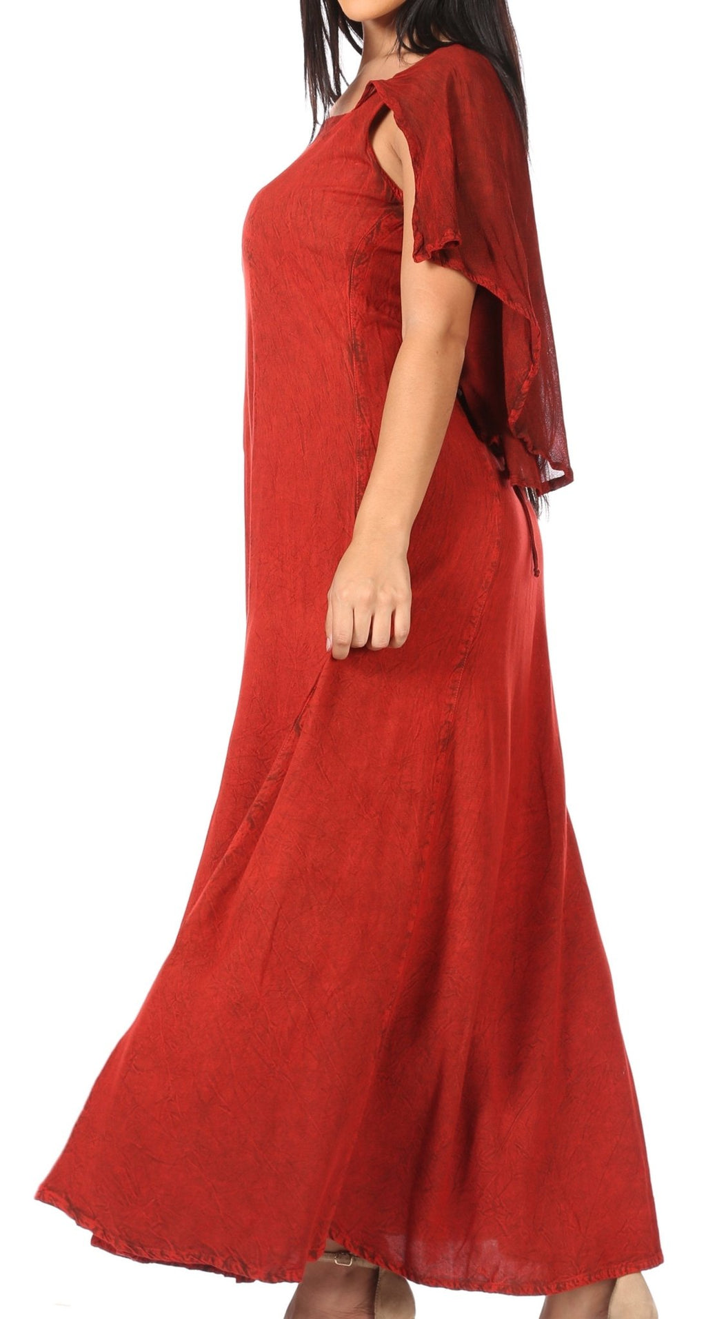 Sakkas Niam Women's Maxi Capelet Long Dress Celtic Medieval Renaissance Adjustable - Buy One Get One dresses La Vie Bien Sakkas Niam Women's Maxi Capelet Long Dress Celtic Medieval Renaissance Adjustable - Buy One Get One