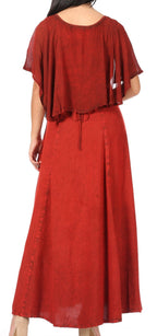 Sakkas Niam Women's Maxi Capelet Long Dress Celtic Medieval Renaissance Adjustable - Buy One Get One dresses La Vie Bien Sakkas Niam Women's Maxi Capelet Long Dress Celtic Medieval Renaissance Adjustable - Buy One Get One