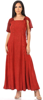 Sakkas Niam Women's Maxi Capelet Long Dress Celtic Medieval Renaissance Adjustable - Buy One Get One dresses La Vie Bien Sakkas Niam Women's Maxi Capelet Long Dress Celtic Medieval Renaissance Adjustable - Buy One Get One