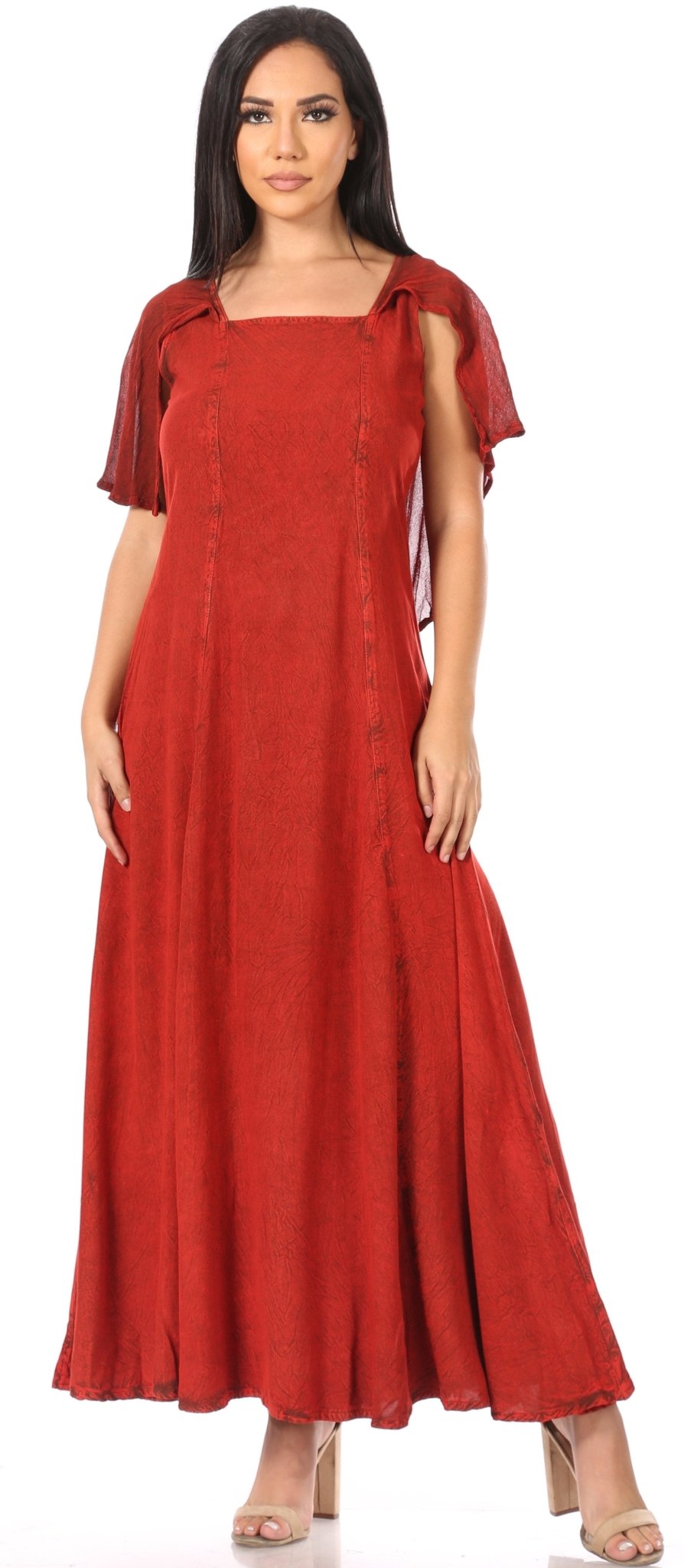 Sakkas Niam Women's Maxi Capelet Long Dress Celtic Medieval Renaissance Adjustable - Buy One Get One dresses La Vie Bien Sakkas Niam Women's Maxi Capelet Long Dress Celtic Medieval Renaissance Adjustable - Buy One Get One