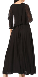Sakkas Niam Women's Maxi Capelet Long Dress Celtic Medieval Renaissance Adjustable - Buy One Get One dresses La Vie Bien Sakkas Niam Women's Maxi Capelet Long Dress Celtic Medieval Renaissance Adjustable - Buy One Get One