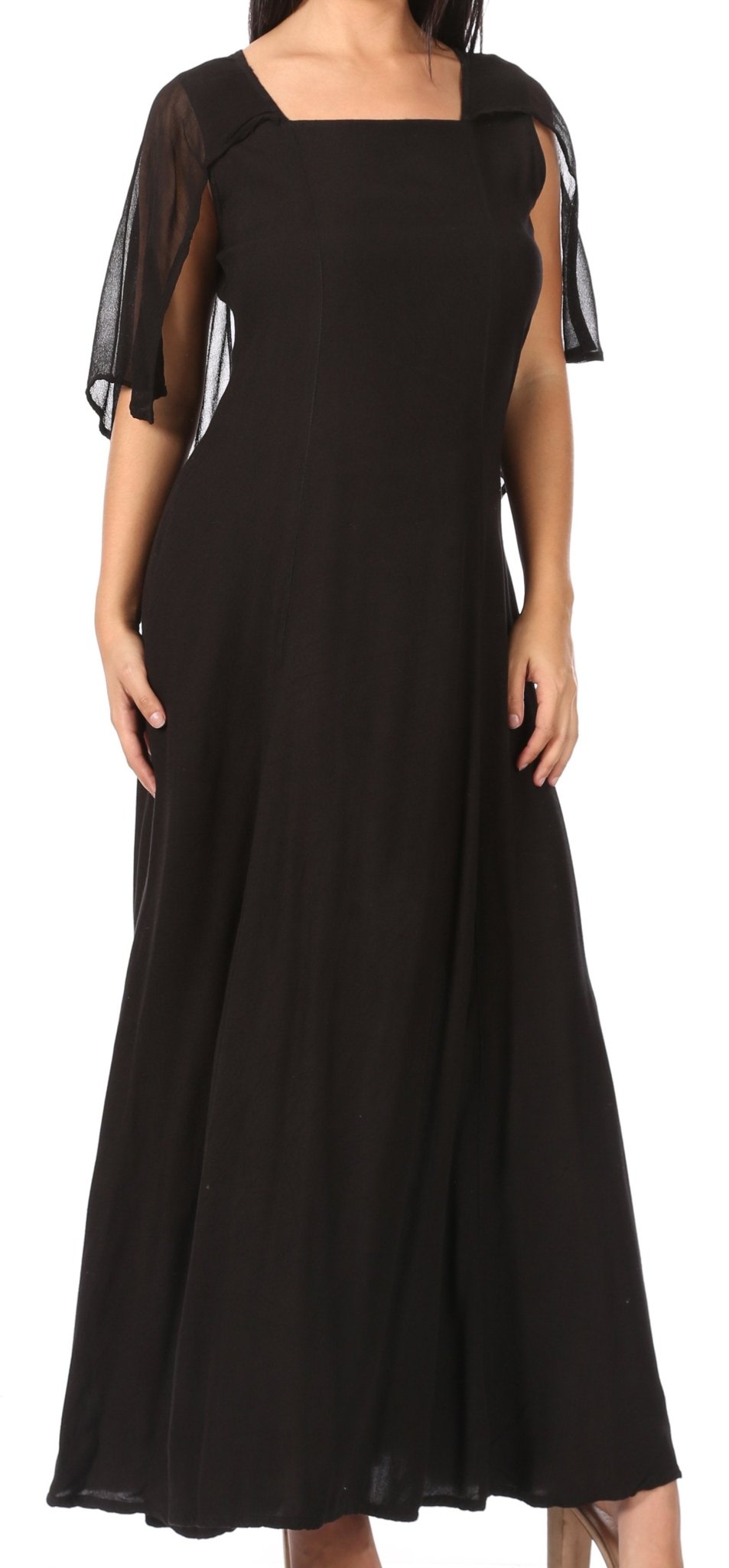 Sakkas Niam Women's Maxi Capelet Long Dress Celtic Medieval Renaissance Adjustable - Buy One Get One dresses La Vie Bien Sakkas Niam Women's Maxi Capelet Long Dress Celtic Medieval Renaissance Adjustable - Buy One Get One