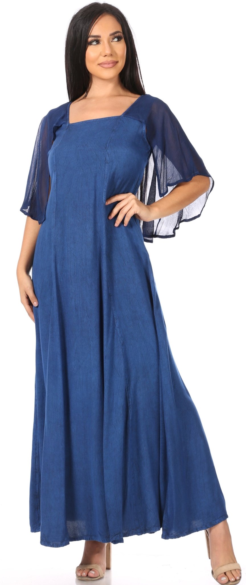 Sakkas Niam Women's Maxi Capelet Long Dress Celtic Medieval Renaissance Adjustable - Buy One Get One dresses La Vie Bien Sakkas Niam Women's Maxi Capelet Long Dress Celtic Medieval Renaissance Adjustable - Buy One Get One