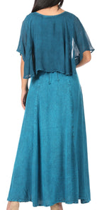 Sakkas Niam Women's Maxi Capelet Long Dress Celtic Medieval Renaissance Adjustable - Buy One Get One dresses La Vie Bien Sakkas Niam Women's Maxi Capelet Long Dress Celtic Medieval Renaissance Adjustable - Buy One Get One
