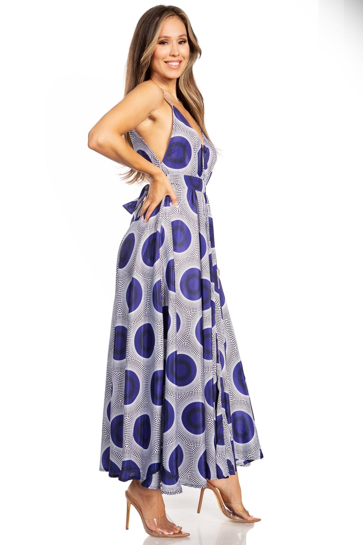 Sakkas Niza Women's Maxi Summer Casual Sleeveless Floral V neck Loose Long Dress dresses La Vie Bien Sakkas Niza Women's Maxi Summer Casual Sleeveless Floral V neck Loose Long Dress