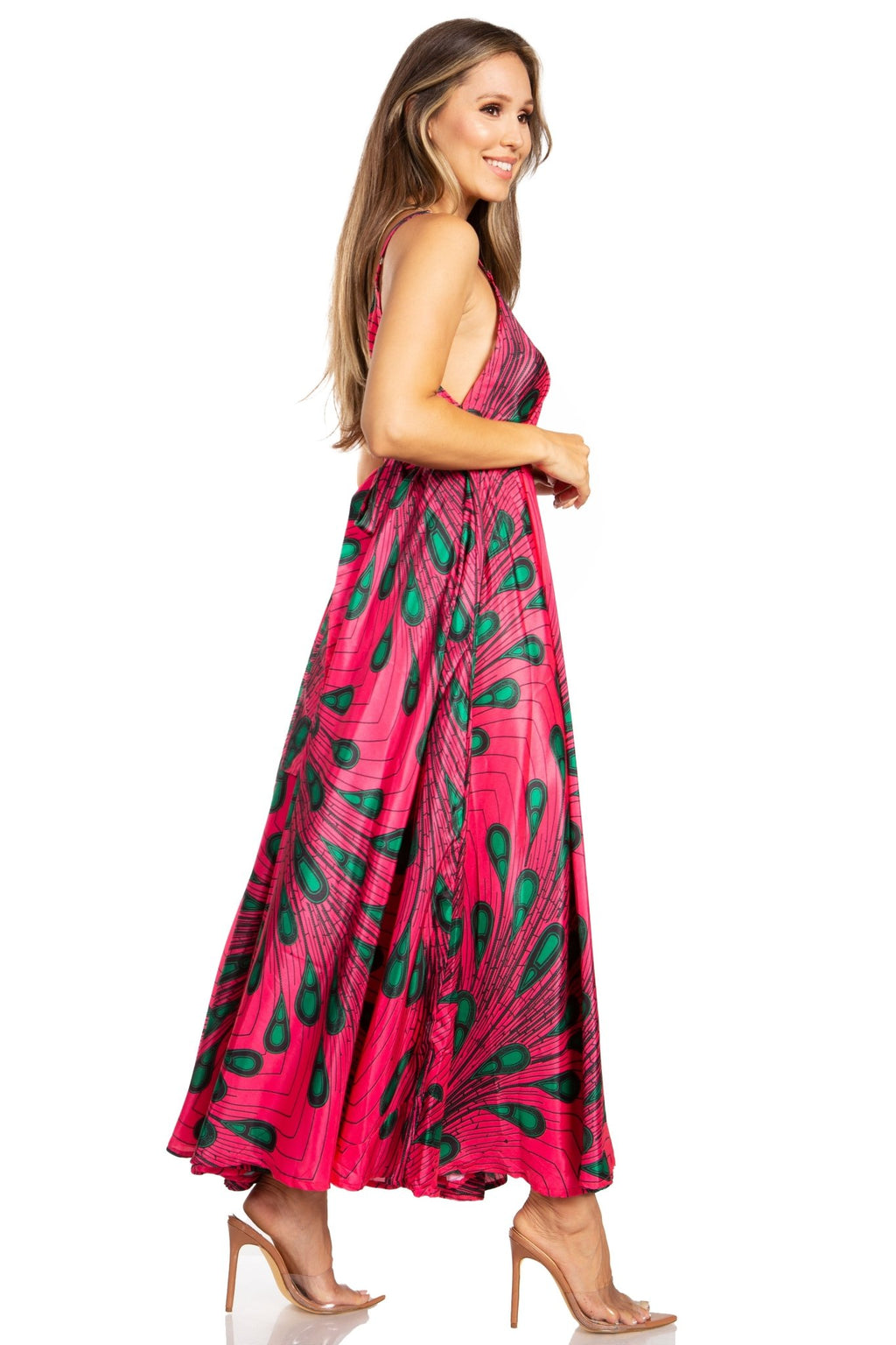 Sakkas Niza Women's Maxi Summer Casual Sleeveless Floral V neck Loose Long Dress dresses La Vie Bien Sakkas Niza Women's Maxi Summer Casual Sleeveless Floral V neck Loose Long Dress