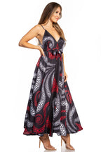 Sakkas Niza Women's Maxi Summer Casual Sleeveless Floral V neck Loose Long Dress dresses La Vie Bien Sakkas Niza Women's Maxi Summer Casual Sleeveless Floral V neck Loose Long Dress