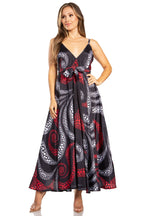 Sakkas Niza Women's Maxi Summer Casual Sleeveless Floral V neck Loose Long Dress dresses La Vie Bien Sakkas Niza Women's Maxi Summer Casual Sleeveless Floral V neck Loose Long Dress