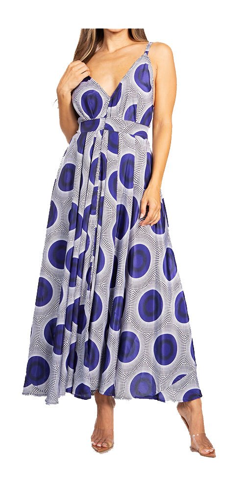 Sakkas Niza Women's Maxi Summer Casual Sleeveless Floral V neck Loose Long Dress dresses La Vie Bien Sakkas Niza Women's Maxi Summer Casual Sleeveless Floral V neck Loose Long Dress