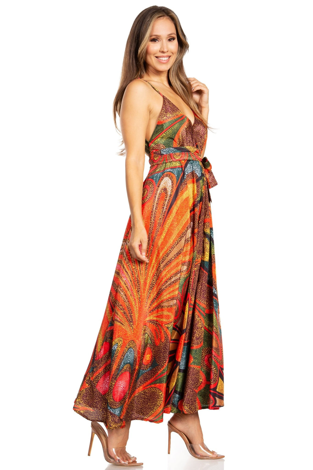 Sakkas Niza Women's Maxi Summer Casual Sleeveless Floral V neck Loose Long Dress dresses La Vie Bien Sakkas Niza Women's Maxi Summer Casual Sleeveless Floral V neck Loose Long Dress