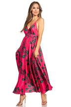 Sakkas Niza Women's Maxi Summer Casual Sleeveless Floral V neck Loose Long Dress dresses La Vie Bien Sakkas Niza Women's Maxi Summer Casual Sleeveless Floral V neck Loose Long Dress