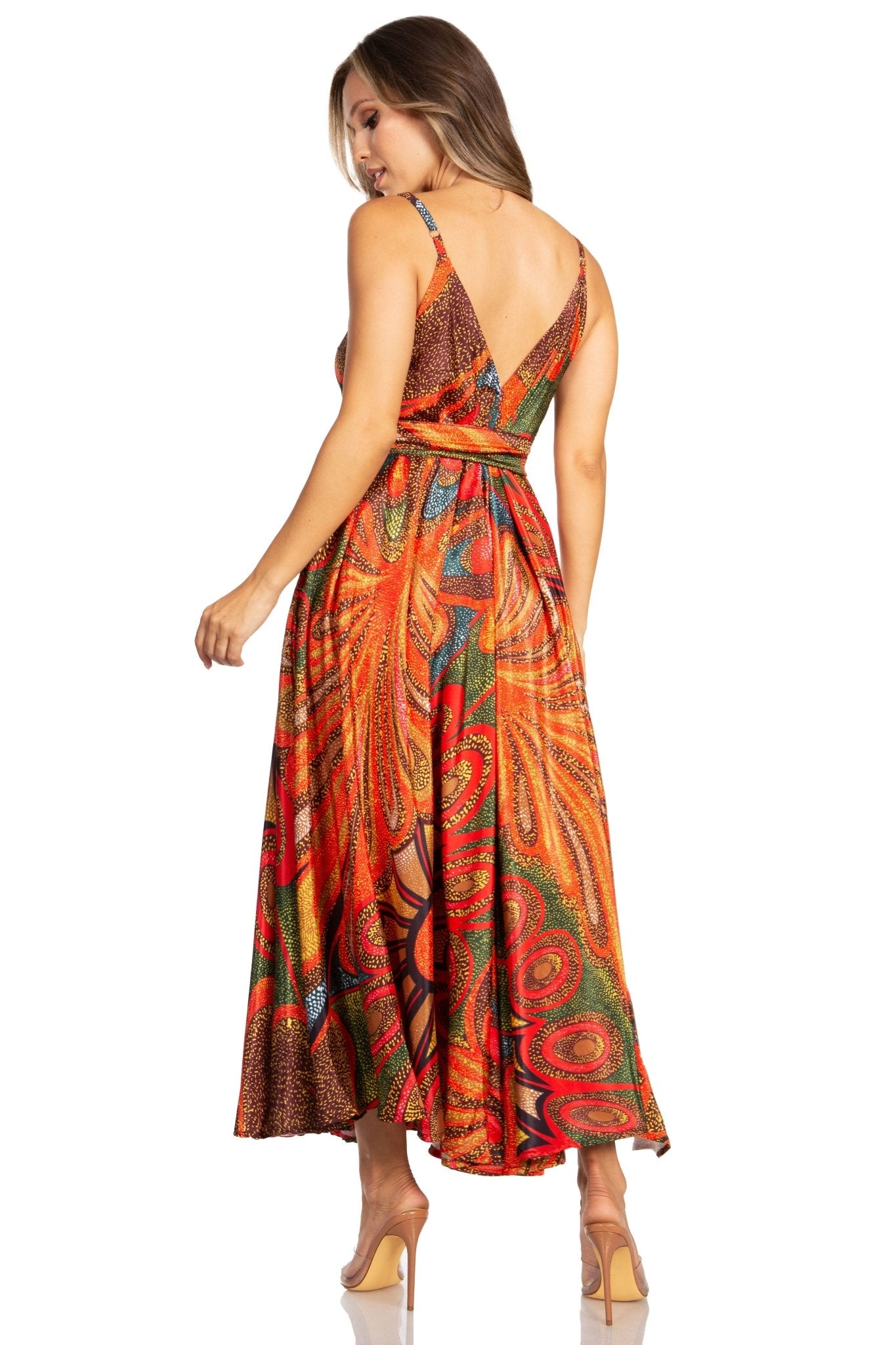 Sakkas Niza Women's Maxi Summer Casual Sleeveless Floral V neck Loose Long Dress dresses La Vie Bien Sakkas Niza Women's Maxi Summer Casual Sleeveless Floral V neck Loose Long Dress