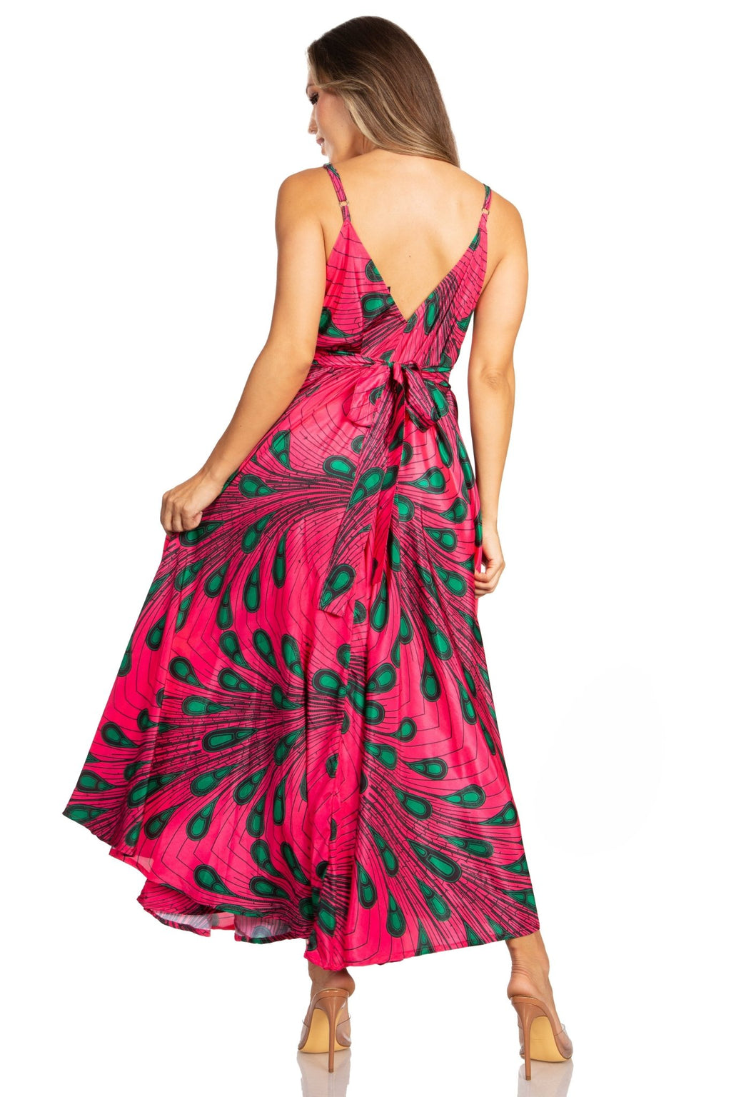 Sakkas Niza Women's Maxi Summer Casual Sleeveless Floral V neck Loose Long Dress dresses La Vie Bien Sakkas Niza Women's Maxi Summer Casual Sleeveless Floral V neck Loose Long Dress