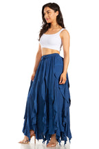 Sakkas Nova Womens Bohemian Stonewashed Rayon Asymmetrical Hem Maxi Swing Skirt skirts La Vie Bien Sakkas Nova Womens Bohemian Stonewashed Rayon Asymmetrical Hem Maxi Swing Skirt