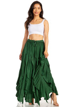 Sakkas Nova Womens Bohemian Stonewashed Rayon Asymmetrical Hem Maxi Swing Skirt skirts La Vie Bien Sakkas Nova Womens Bohemian Stonewashed Rayon Asymmetrical Hem Maxi Swing Skirt