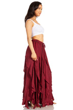 Sakkas Nova Womens Bohemian Stonewashed Rayon Asymmetrical Hem Maxi Swing Skirt skirts La Vie Bien Sakkas Nova Womens Bohemian Stonewashed Rayon Asymmetrical Hem Maxi Swing Skirt