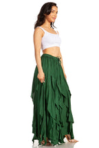 Sakkas Nova Womens Bohemian Stonewashed Rayon Asymmetrical Hem Maxi Swing Skirt skirts La Vie Bien Sakkas Nova Womens Bohemian Stonewashed Rayon Asymmetrical Hem Maxi Swing Skirt