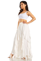Sakkas Nova Womens Bohemian Stonewashed Rayon Asymmetrical Hem Maxi Swing Skirt skirts La Vie Bien Sakkas Nova Womens Bohemian Stonewashed Rayon Asymmetrical Hem Maxi Swing Skirt