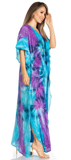 Sakkas Pilar Petite Women's Beach Maxi Caftan Dress in Short Sleeve Casual Style dresses La Vie Bien Sakkas Pilar Petite Women's Beach Maxi Caftan Dress in Short Sleeve Casual Style