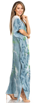 Sakkas Pilar Petite Women's Beach Maxi Caftan Dress in Short Sleeve Casual Style dresses La Vie Bien Sakkas Pilar Petite Women's Beach Maxi Caftan Dress in Short Sleeve Casual Style