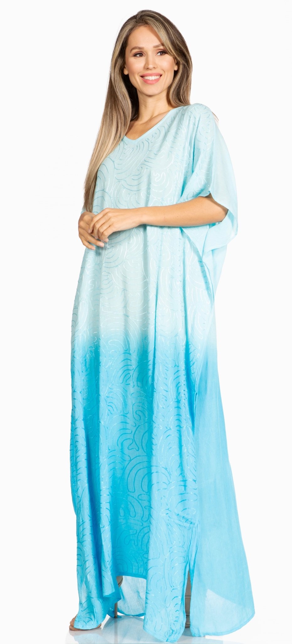 Sakkas Pilar Petite Women's Beach Maxi Caftan Dress in Short Sleeve Casual Style dresses La Vie Bien Sakkas Pilar Petite Women's Beach Maxi Caftan Dress in Short Sleeve Casual Style