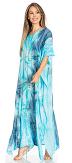 Sakkas Pilar Petite Women's Beach Maxi Caftan Dress in Short Sleeve Casual Style dresses La Vie Bien Sakkas Pilar Petite Women's Beach Maxi Caftan Dress in Short Sleeve Casual Style
