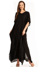 Sakkas Pilar Petite Women's Beach Maxi Caftan Dress in Short Sleeve Casual Style dresses La Vie Bien Sakkas Pilar Petite Women's Beach Maxi Caftan Dress in Short Sleeve Casual Style
