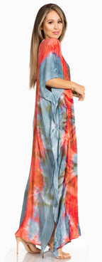 Sakkas Pilar Petite Women's Beach Maxi Caftan Dress in Short Sleeve Casual Style dresses La Vie Bien Sakkas Pilar Petite Women's Beach Maxi Caftan Dress in Short Sleeve Casual Style