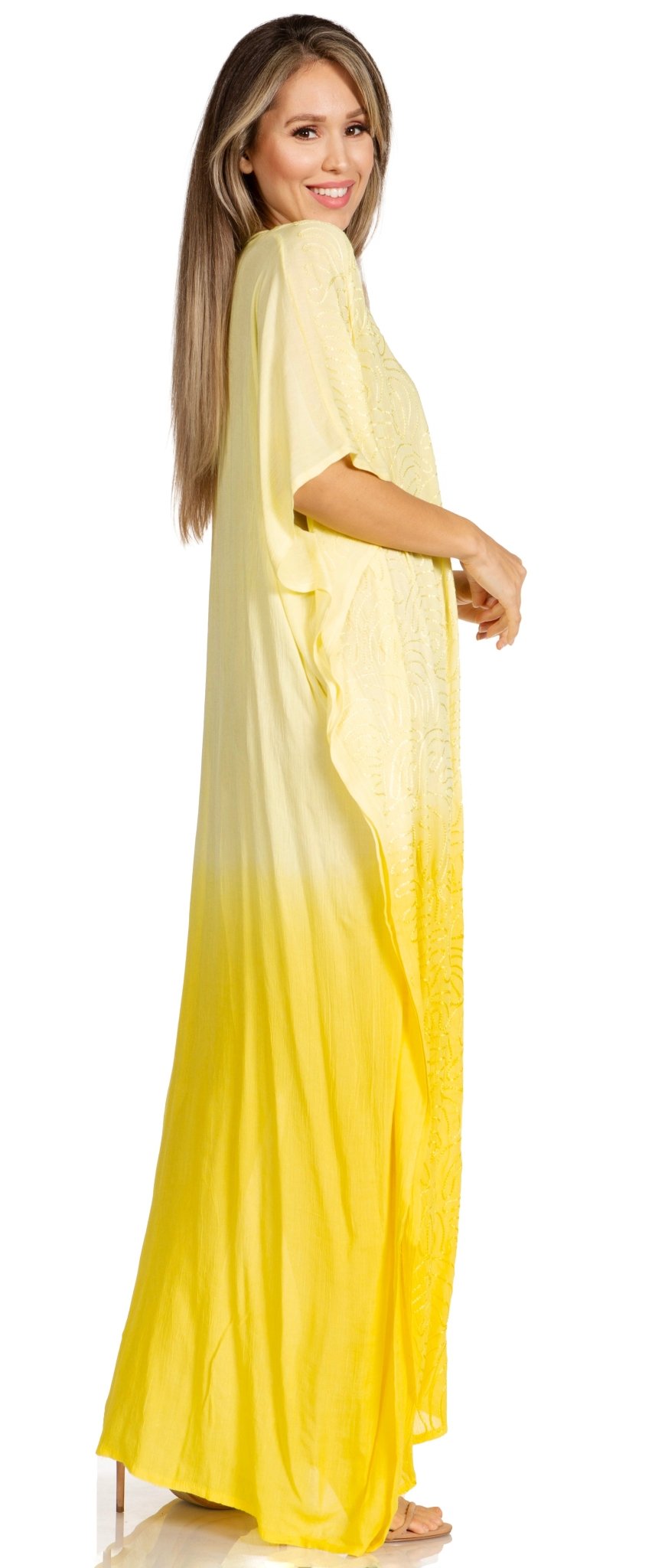 Sakkas Pilar Petite Women's Beach Maxi Caftan Dress in Short Sleeve Casual Style dresses La Vie Bien Sakkas Pilar Petite Women's Beach Maxi Caftan Dress in Short Sleeve Casual Style